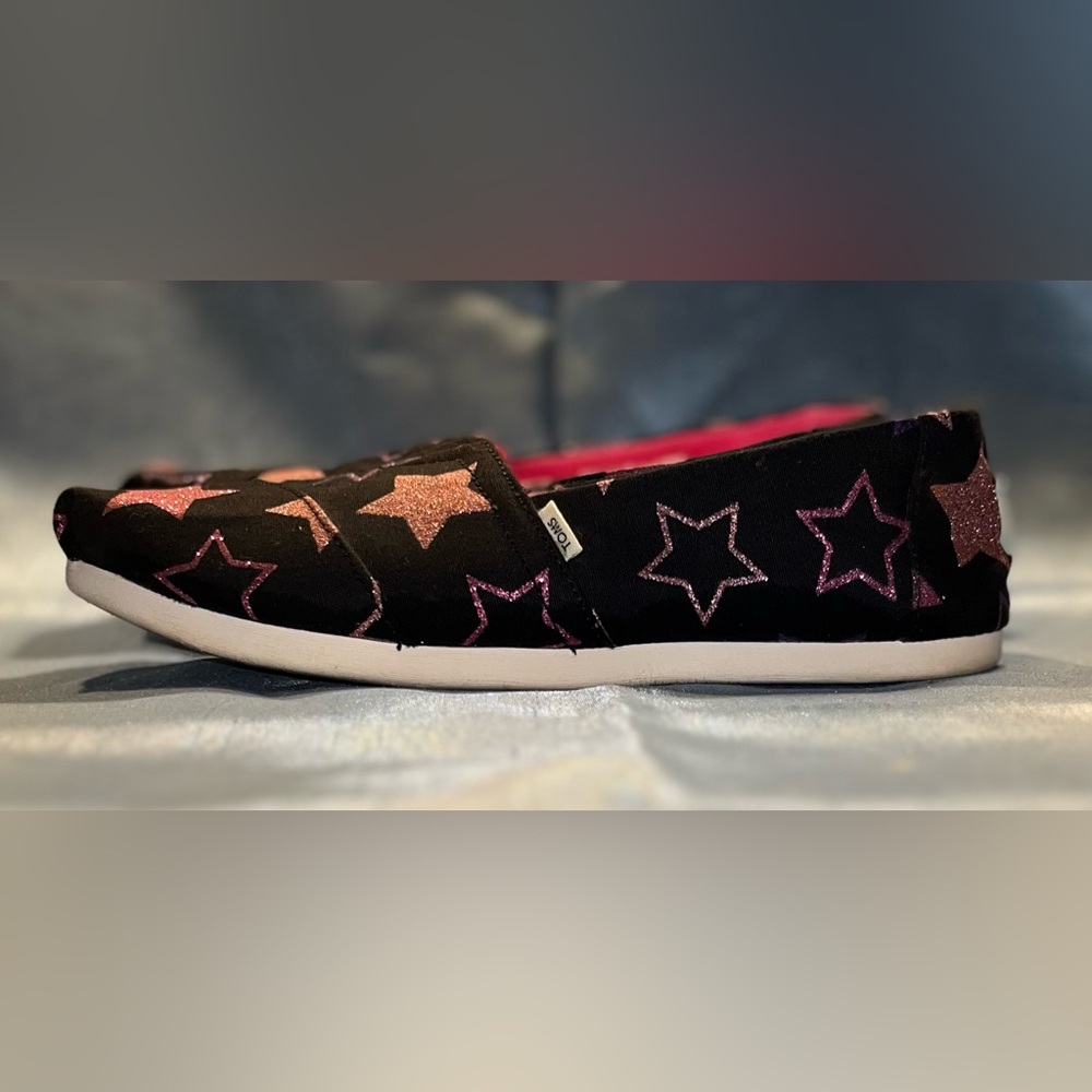 TOMs Limited Edition Black, Glitter Pink, Purple Shoes Size 7.5 - Picture 3 of 10